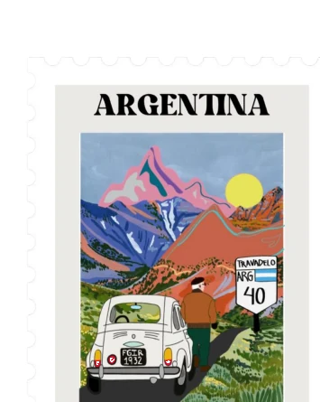 Calco estilo estampilla de Bariloche