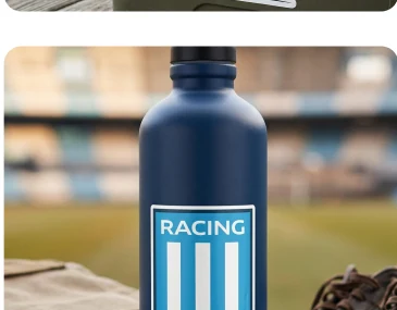 Botella azul con calco Racing